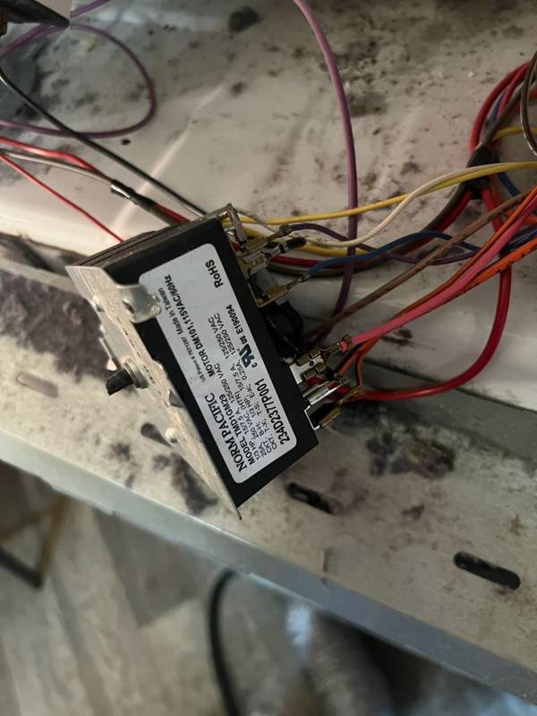 Dryer timer and wiring during diagnosis